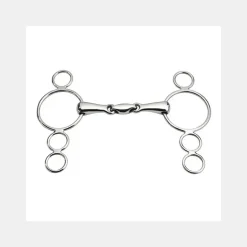 Mors Pessoa 4 anneaux à double brisure, en inox, canons moyens